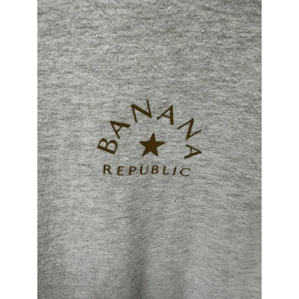 Banana Republic T-Shirt Mens Small Oatmeal Safari Graphic Long Sleeve Cotton Tee